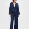 Veste trench courte en denim ultra-doux