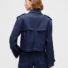 Veste trench courte en denim ultra-doux