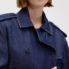 Veste trench courte en denim ultra-doux
