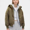 Veste utilitaire à capuche doublée de fausse fourrure