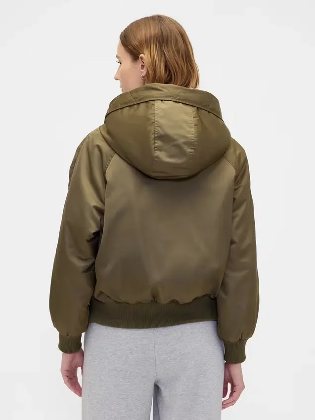 Veste utilitaire à capuche doublée de fausse fourrure