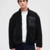 Veste zippée oversize en sherpa recyclé avec logo