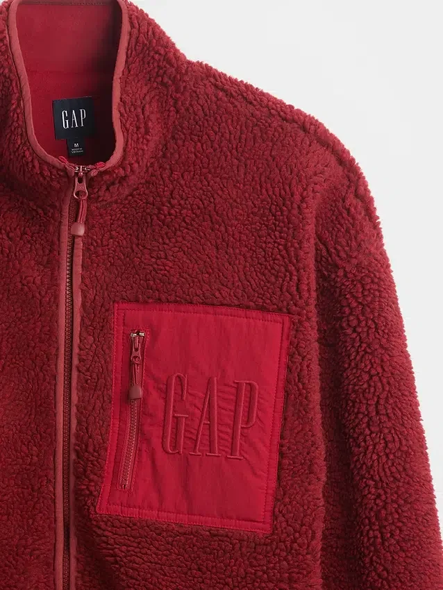 Veste zippée oversize en sherpa recyclé avec logo