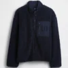 Veste zippée oversize en sherpa recyclé avec logo